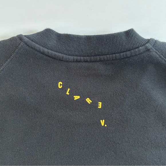 Clare V. Sweatshirt in Black with Marigold Embroidered ‘Le Weekend’ | XXL | EUC - Picture 5 of 10
